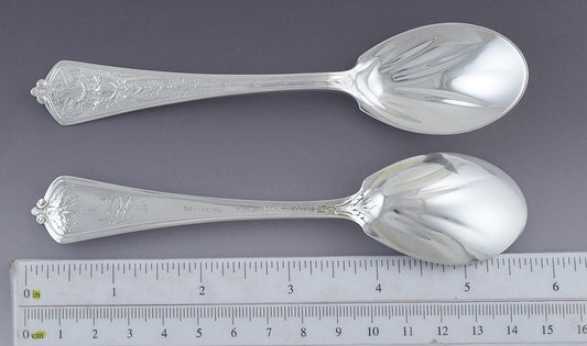 Pair Gorham Sterling Silver Lady Washington Ice Cream / Dessert Spoons