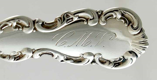 Antique Sterling Silver Whiting Louis XV 1891 Chipped Beef Serving Fork