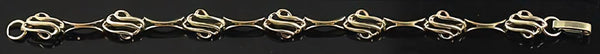 Elegant 14K Yellow Gold Triple S Openwork Link Chain Bracelet