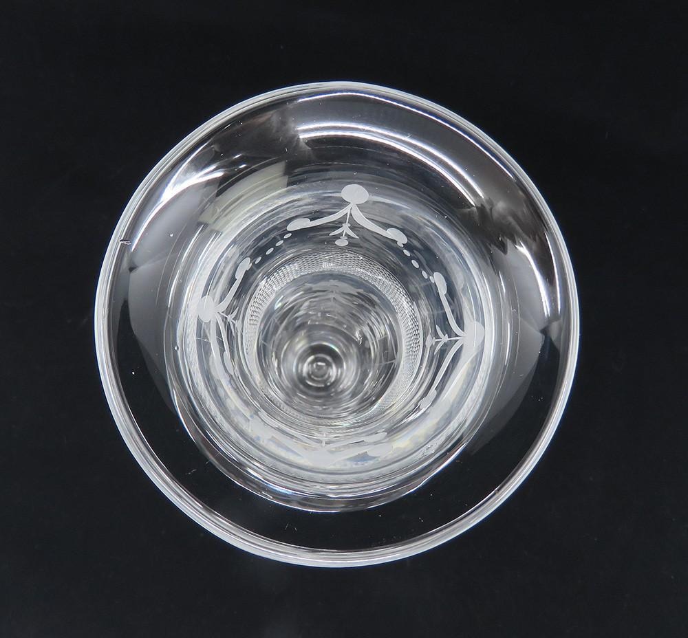Antique c1910 Tuthill American Crystal Glass Tall Etched Trumpet Flower Vase