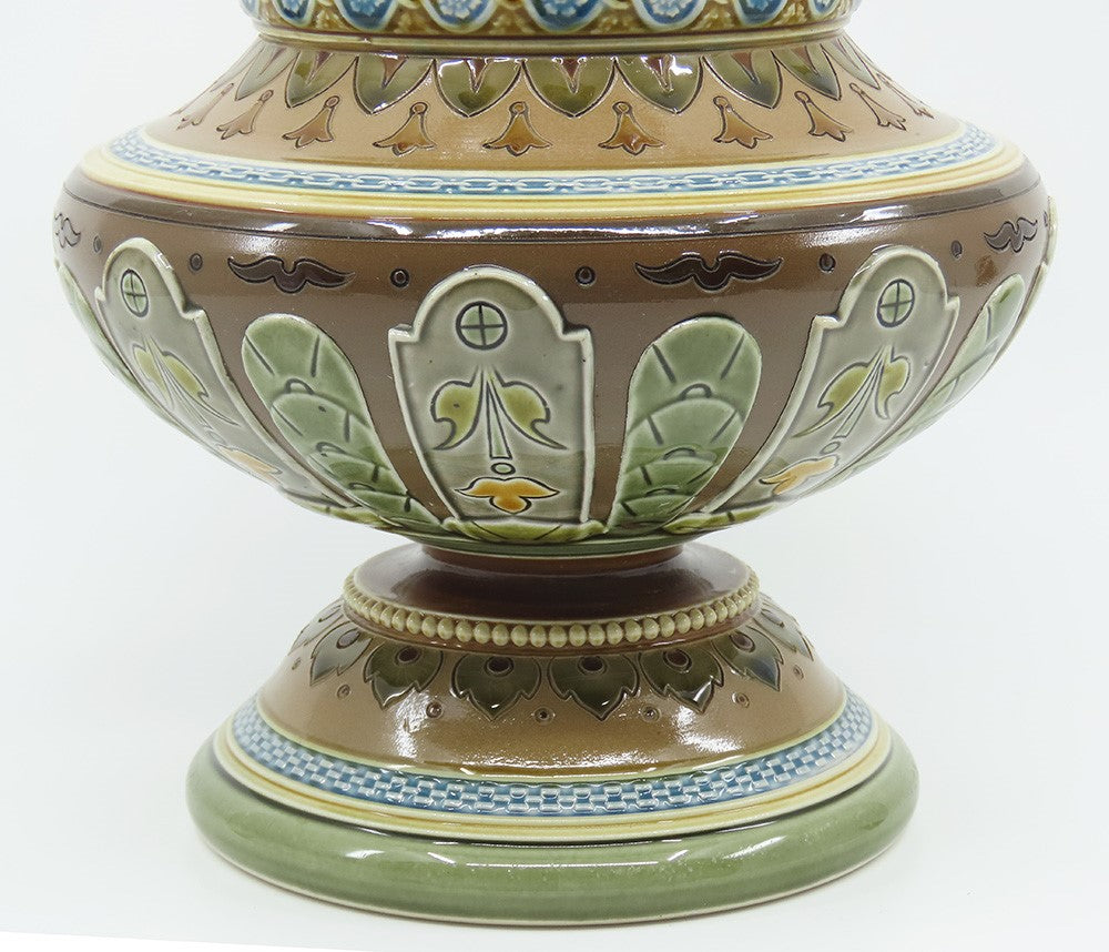 c1900 Impressive Signed Villeroy Boch Mettlach Art Nouveau #1749 Tall Vase