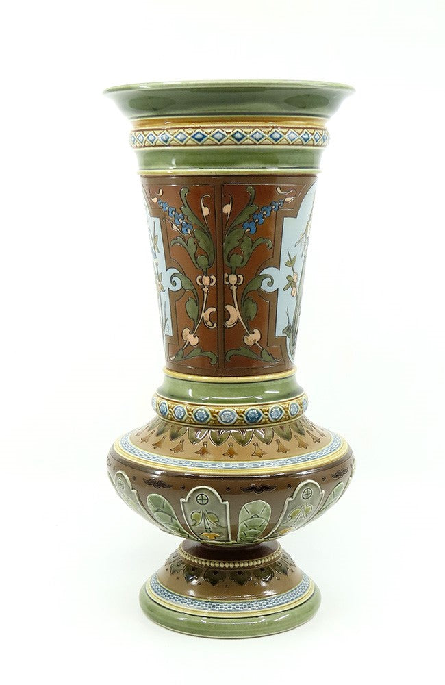c1900 Impressive Signed Villeroy Boch Mettlach Art Nouveau #1749 Tall Vase