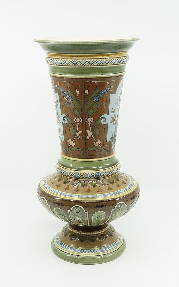 c1900 Impressive Signed Villeroy Boch Mettlach Art Nouveau #1749 Tall Vase