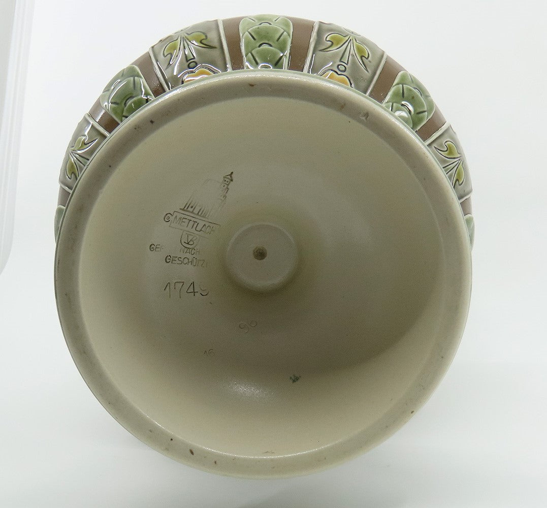 c1900 Impressive Signed Villeroy Boch Mettlach Art Nouveau #1749 Tall Vase