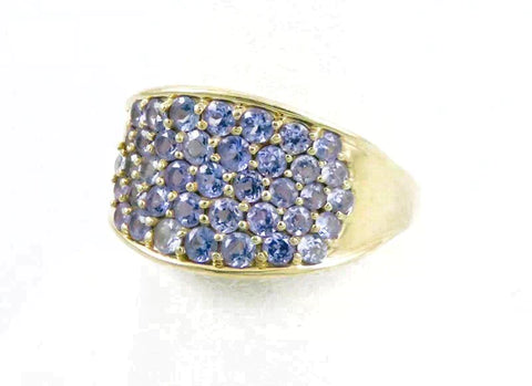 Beautiful 14K Yellow Gold & Natural Tanzanite Gemstone Statement Ring