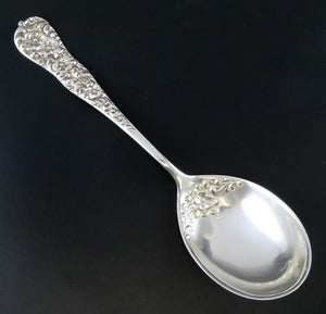 Antique Sterling Silver Dominick Haff Rococo 1888 Floral Serving Spoon 8 3/4"