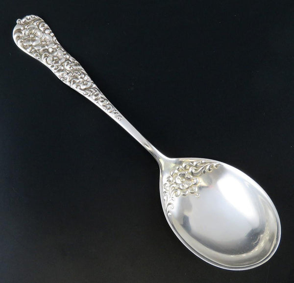 Antique Sterling Silver Dominick Haff Rococo 1888 Floral Serving Spoon 8 3/4"