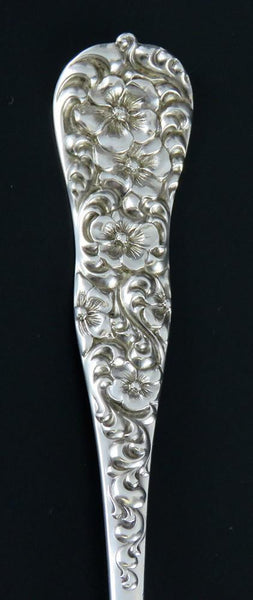 Antique Sterling Silver Dominick Haff Rococo 1888 Floral Serving Spoon 8 3/4"