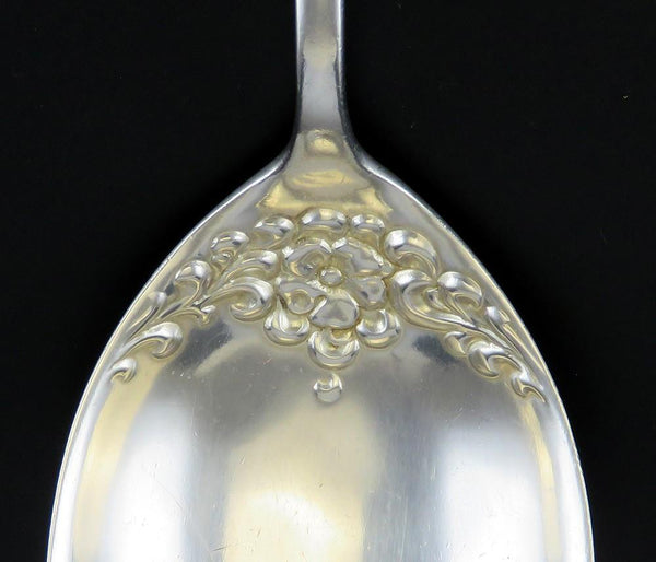 Antique Sterling Silver Dominick Haff Rococo 1888 Floral Serving Spoon 8 3/4"
