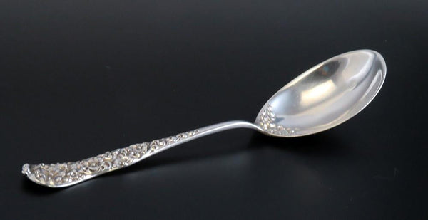 Antique Sterling Silver Dominick Haff Rococo 1888 Floral Serving Spoon 8 3/4"