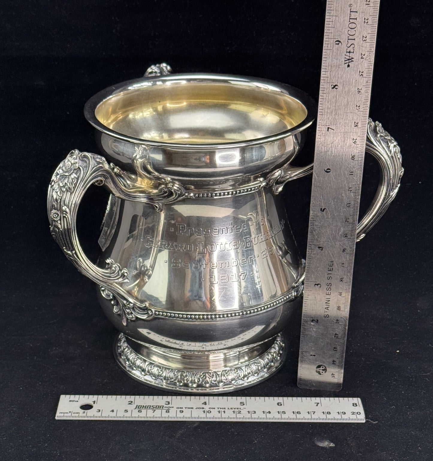 Antique Gorham Sterling Silver Yale Trophy Cup Book and Snake Society
