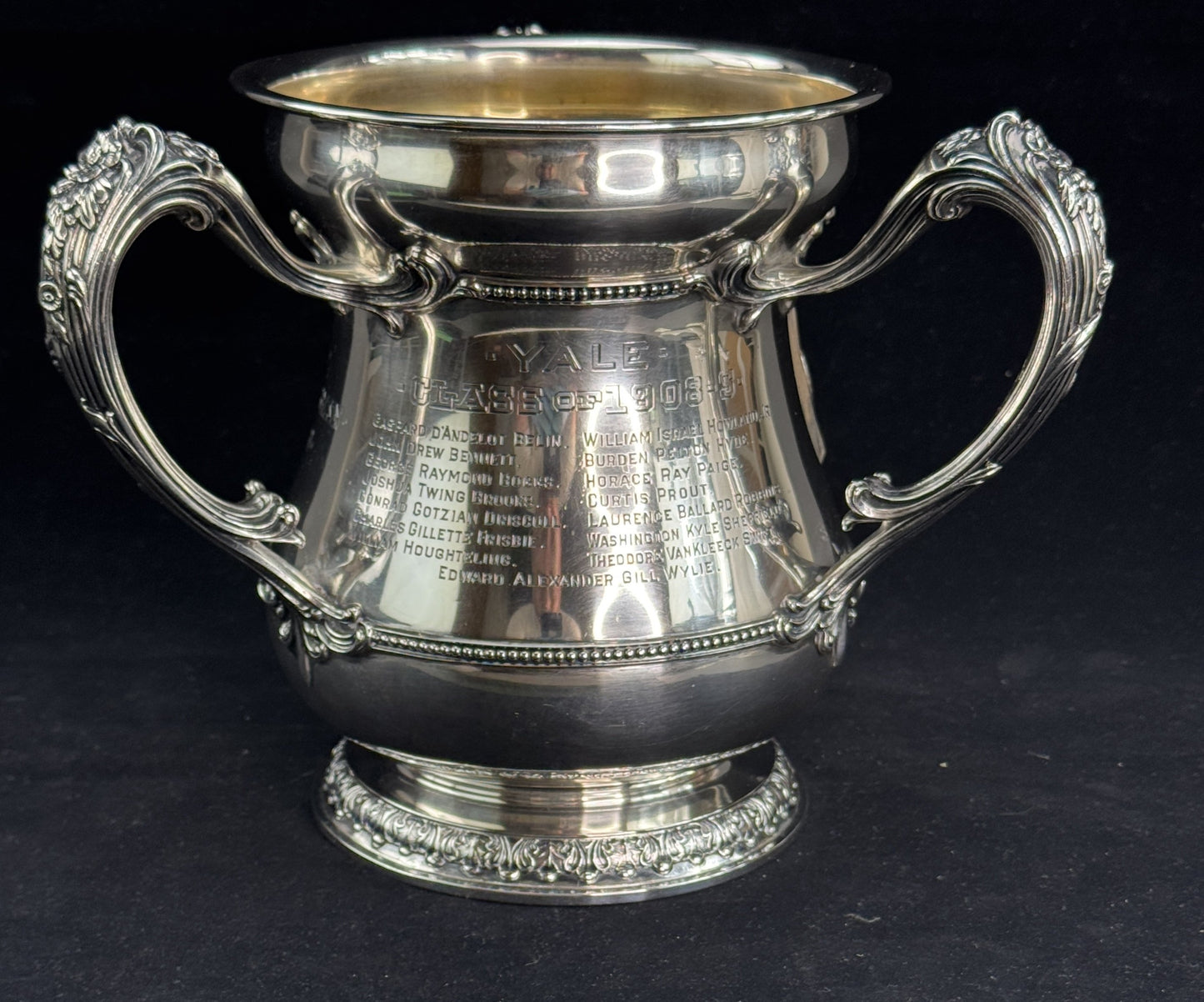 Antique Gorham Sterling Silver Yale Trophy Cup Book and Snake Society