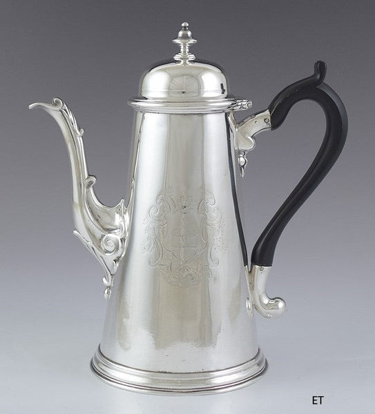 1731 Fine Antique English Georgian Sterling Silver Lighthouse Coffee Pot