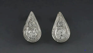 Elegant 14k White Gold Diamond Earrings ~1 Carat TW