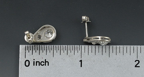 Elegant 14k White Gold Diamond Earrings ~1 Carat TW
