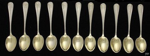 Fine set 11 Durgin New Standish Sterling Silver Demitasse Spoons "Irene"