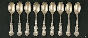 9 Antique Gorham Imperial Chrysanthemum 1894 Sterling Silver Demitasse Spoons