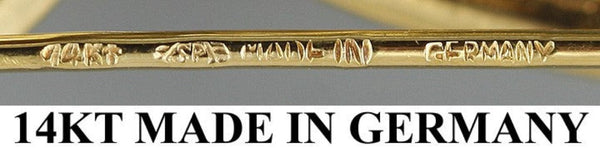 Delightful German 14K Yellow Gold Diamond Ribbon Brooch