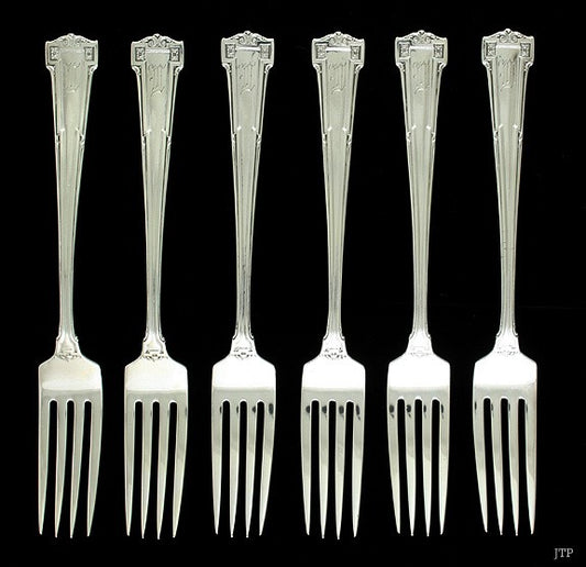 6 Wallace Dauphine Pattern Sterling Silver Forks