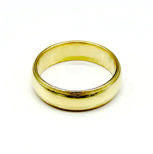 Vintage Tiffany & Co 18K Yellow Gold 6mm Wide Band Wedding Engagement Ring Sz 10
