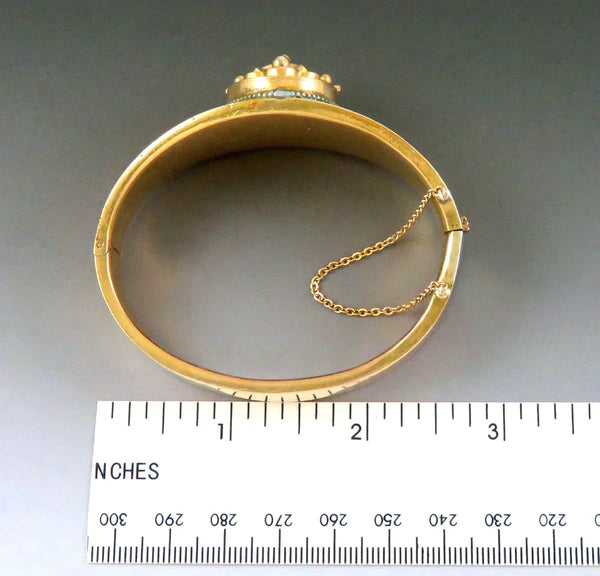 Elegant Antique American Victorian Gold Filled Wide Hinged Bracelet