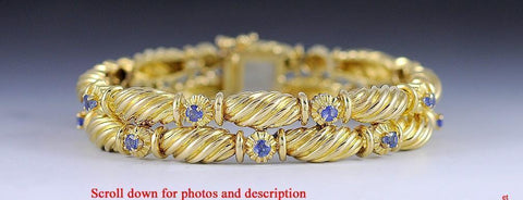 Stunning Tiffany & Co 18k Yellow Gold Sapphire Bracelet