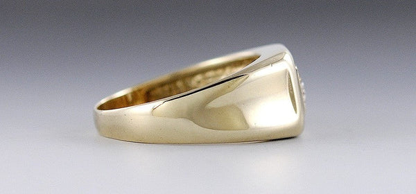 Striking Modern 14K Yellow Gold Diamond Ring Size 9.25
