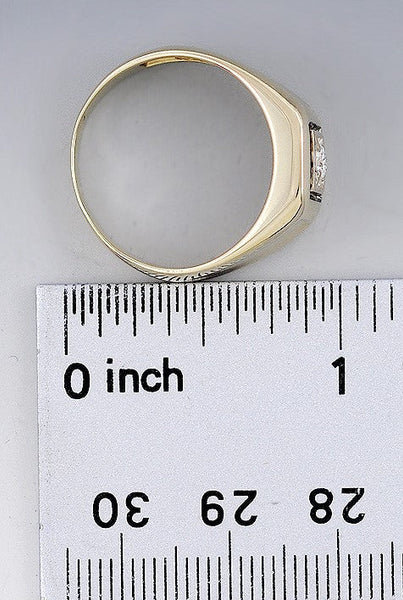 Striking Modern 14K Yellow Gold Diamond Ring Size 9.25