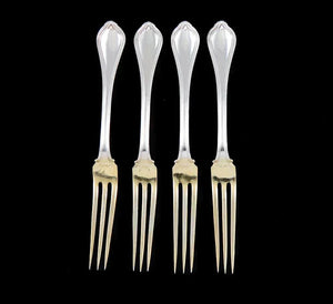 4 Antique Towle Paul Revere 1906 Sterling Silver Strawberry Fruit Forks