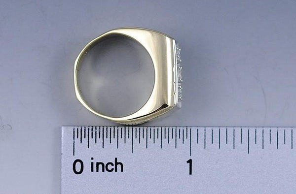 Brilliant 14K White and Yellow Gold 3 Stone Diamond Ring Size 7