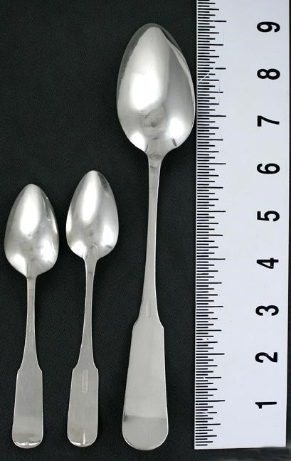 Lot of 3 American Coin Silver Fiddle Pattern Spoons