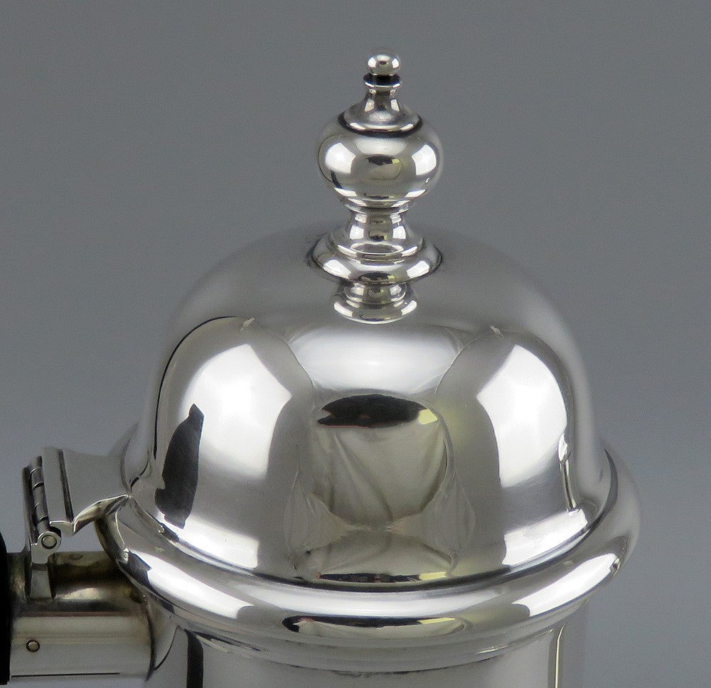 Vintage 1950s Tiffany Co Sterling Silver Wood Georgian Style Tea Coffee Pot