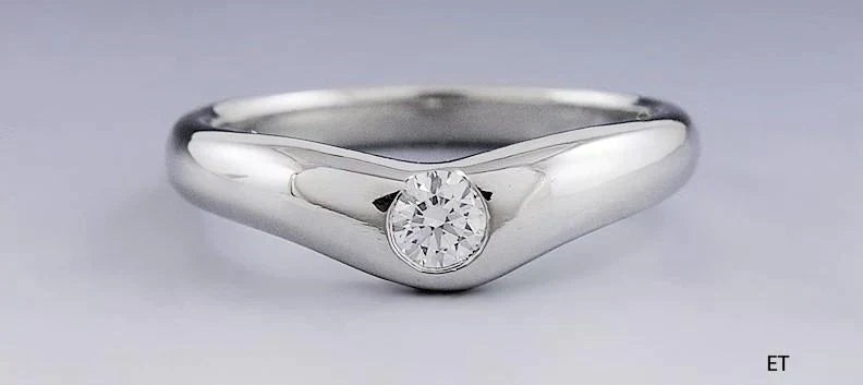 Designer Tiffany & Co Platinum Diamond Peretti Curved Band Ring