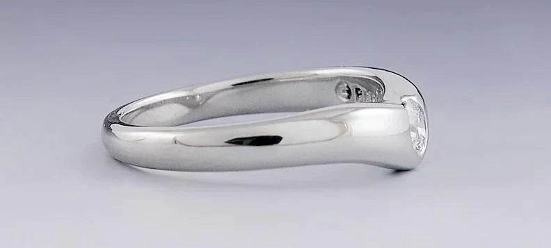 Designer Tiffany & Co Platinum Diamond Peretti Curved Band Ring