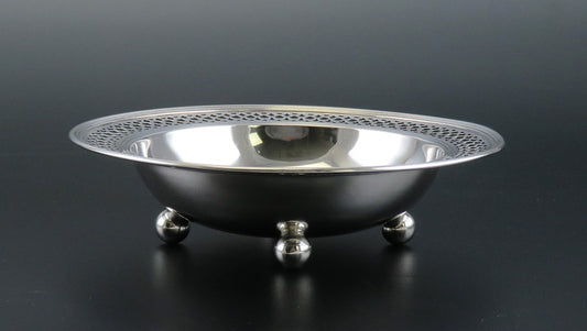 Beautiful Antique Tiffany Co Sterling Silver Pierced Rim Bowl Dish