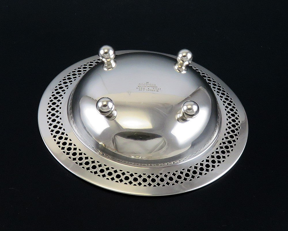 Beautiful Antique Tiffany Co Sterling Silver Pierced Rim Bowl Dish