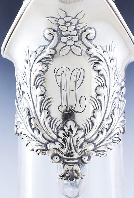 Tiffany & Co c1891-1902 ABP Cut Glass Sterling Silver Claret Jug