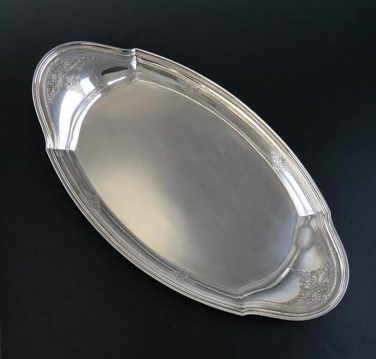 Exquisite c1920s Tiffany & Co Sterling Silver Oval Bread Dish Serving Tray
