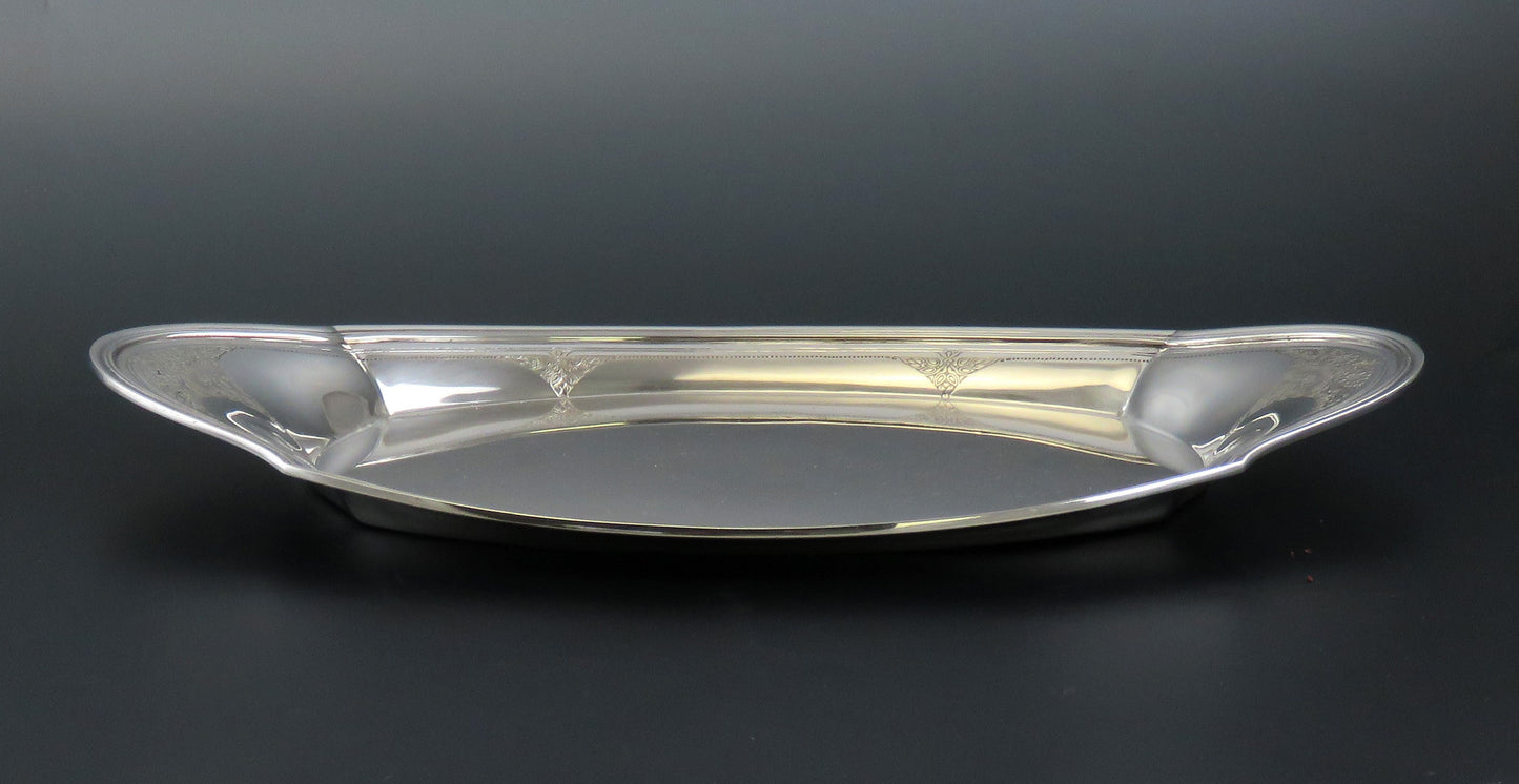 Exquisite c1920s Tiffany & Co Sterling Silver Oval Bread Dish Serving Tray