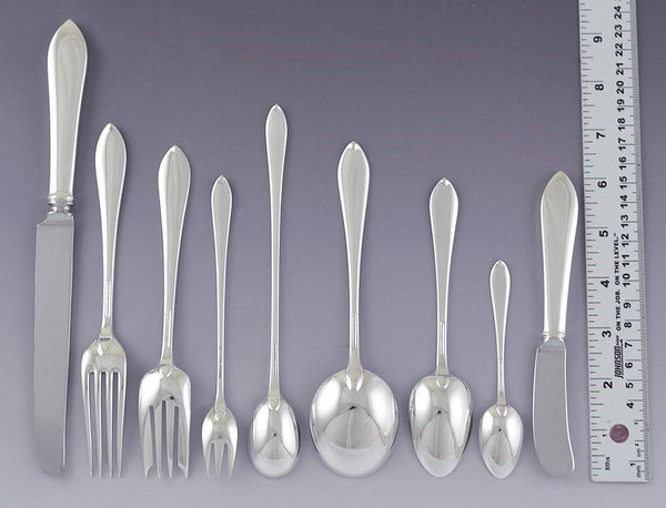 Fabulous Tiffany Co 117pc Sterling Silver Faneuil Flatware Serves 10