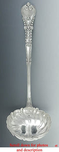 Large Antique Tiffany Florentine 1900 Sterling Silver Soup Punch Ladle