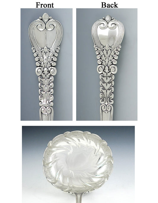 Large Antique Tiffany Florentine 1900 Sterling Silver Soup Punch Ladle