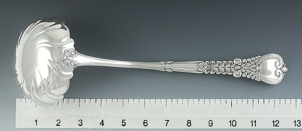 Large Antique Tiffany Florentine 1900 Sterling Silver Soup Punch Ladle