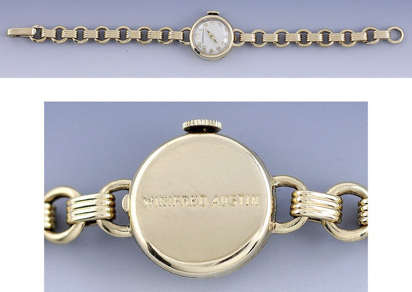 Tiffany 14k Gold Lady's Watch c1949 W/Original Bill Of Sale Cresarrow Case