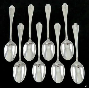 8 Vintage Tiffany & Co Flemish Sterling Silver Teaspoons