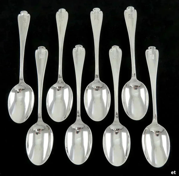 8 Vintage Tiffany & Co Flemish Sterling Silver Teaspoons