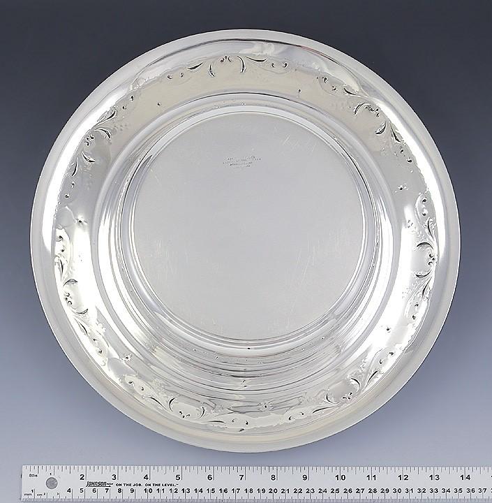Antique 1915 Tiffany Sterling Silver Centerpiece Bowl Planter Flower Frog 13.25"