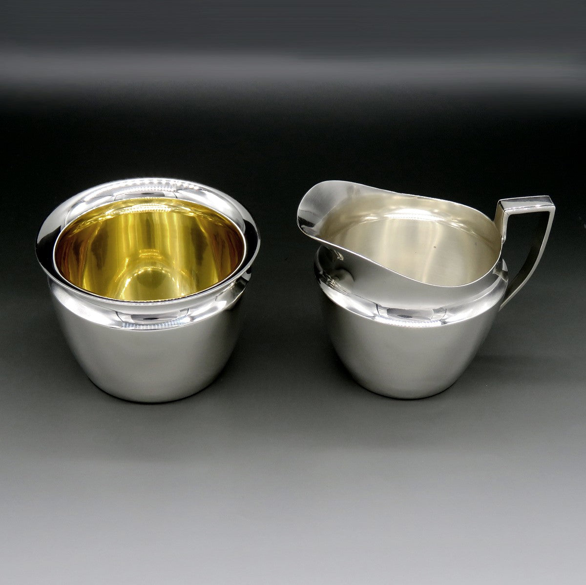 Tiffany & Co Art Moderne/Deco Sterling Silver Creamer Sugar Bowl NO MONO