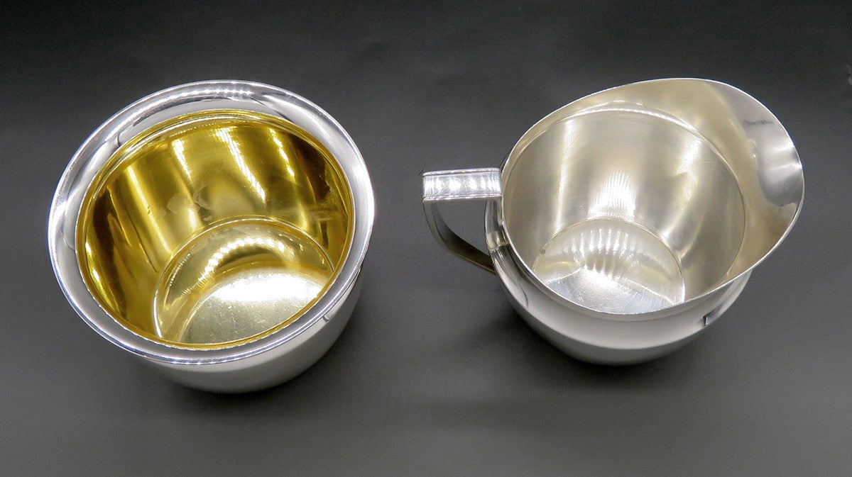 Tiffany & Co Art Moderne/Deco Sterling Silver Creamer Sugar Bowl NO MONO
