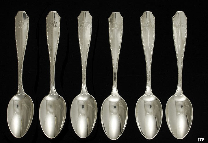 6 Antique Quality Sterling Tiffany & Co 1902 Teaspoons Marquis